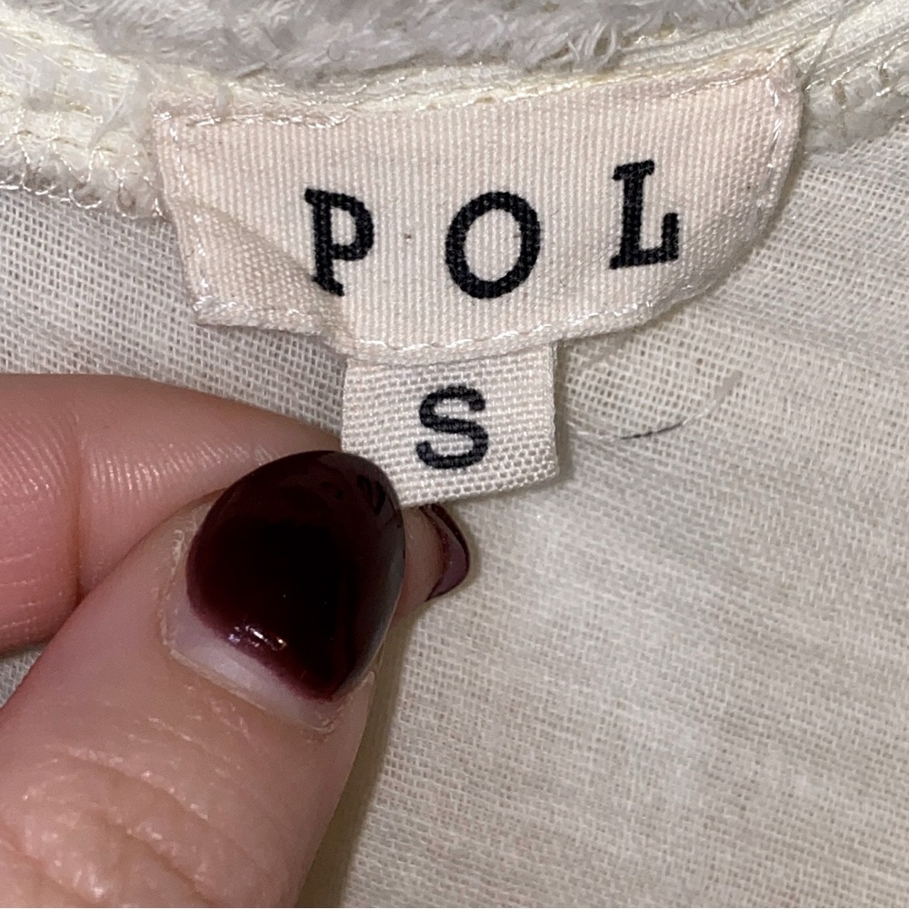 POL Blue/Cream 100% Cotton Oversized Crochet Top, Size Small - Picture 11 of 12